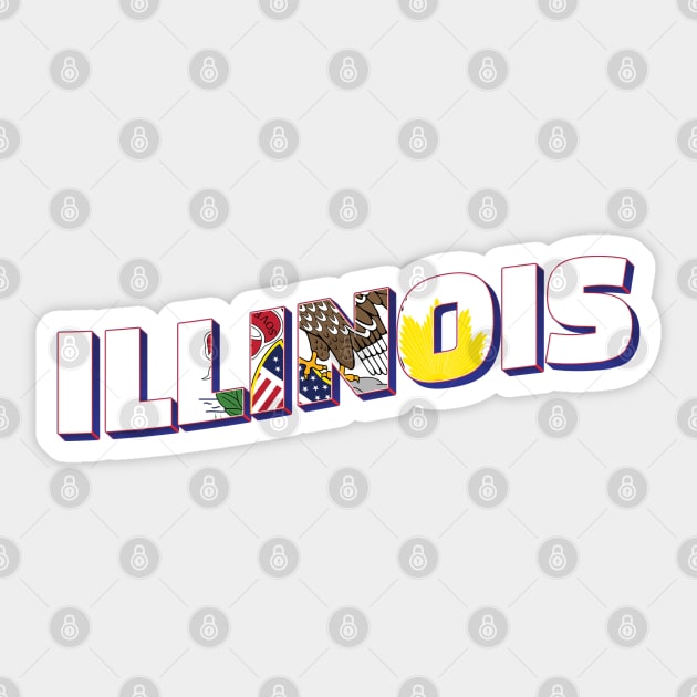 Illinois vintage style retro souvenir Sticker by DesignerPropo